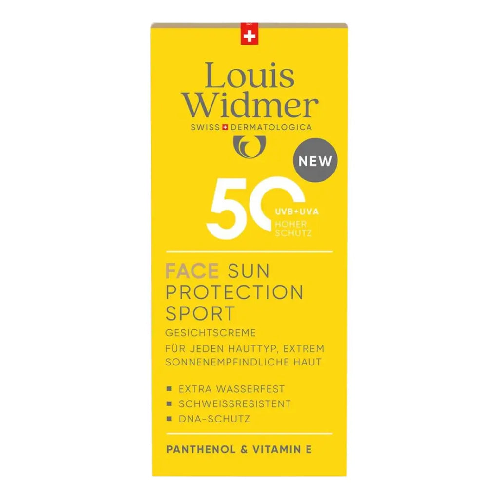 Louis Widmer sun protection cream packaging on a white background