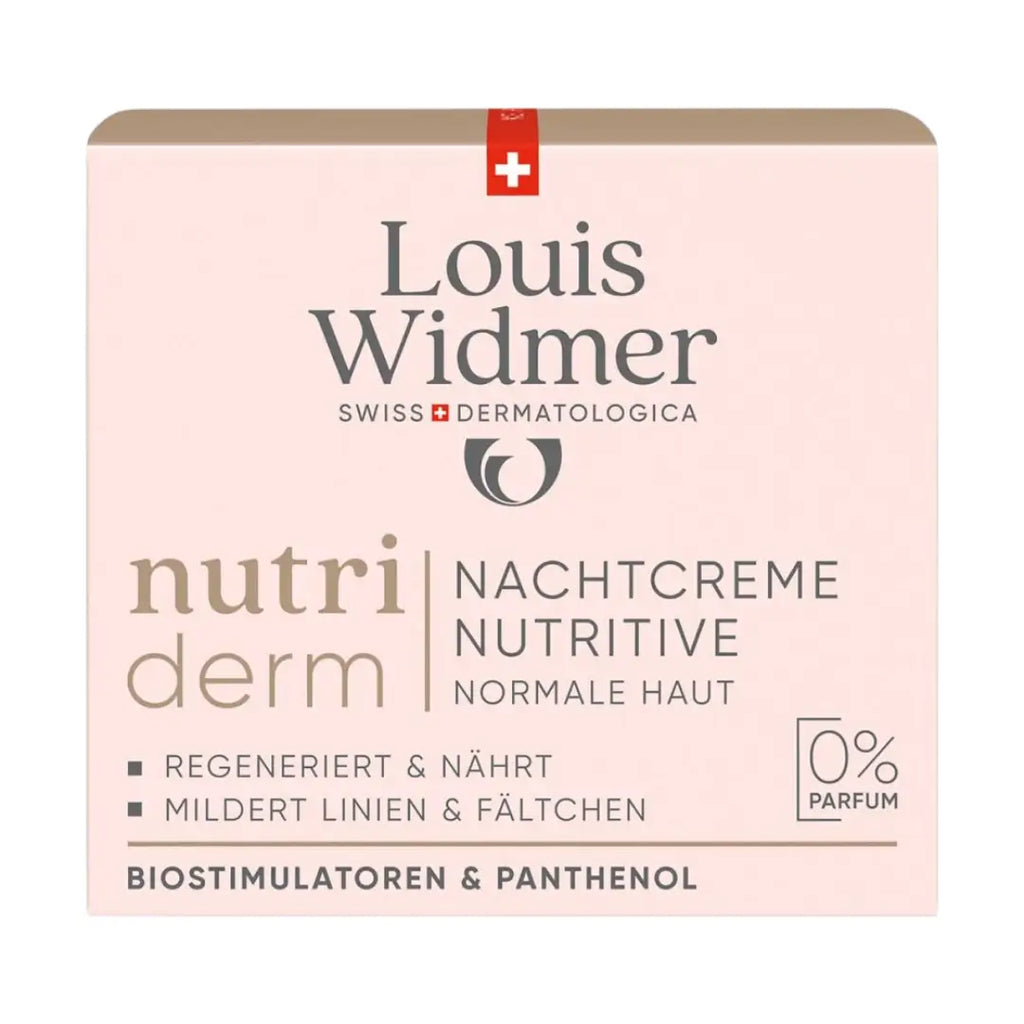 Louis Widmer skincare cream packaging on a white background