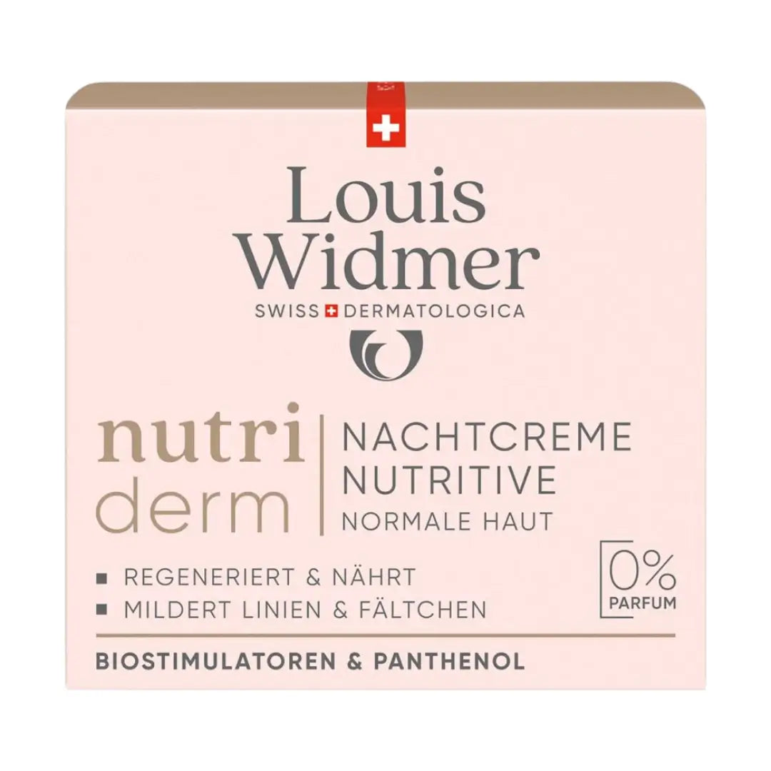 Louis Widmer skincare cream packaging on a white background