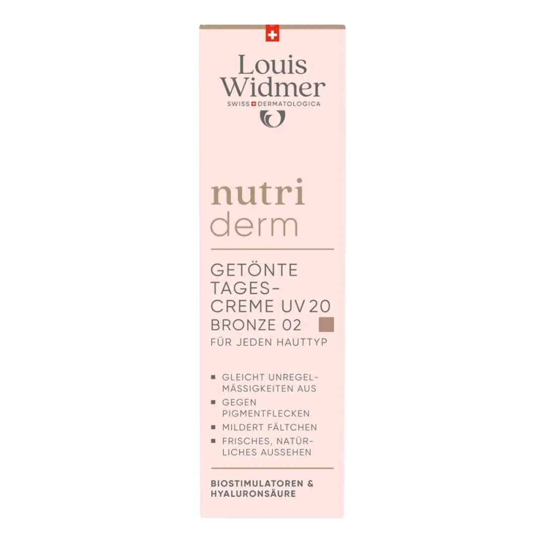 Louis Widmer nutriderm skincare product packaging on a white background