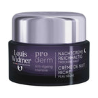 Louis Widmer proderm night cream jar on a white background