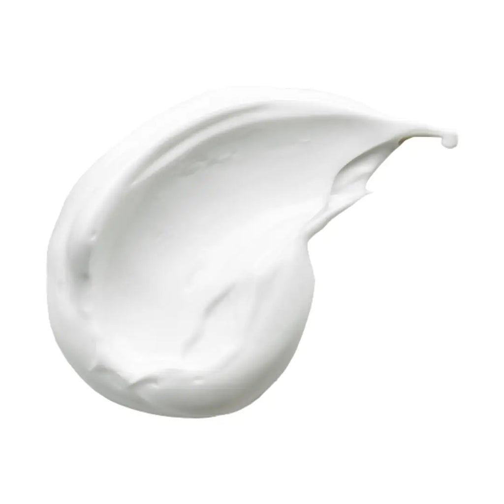 White cream swatch on a white background