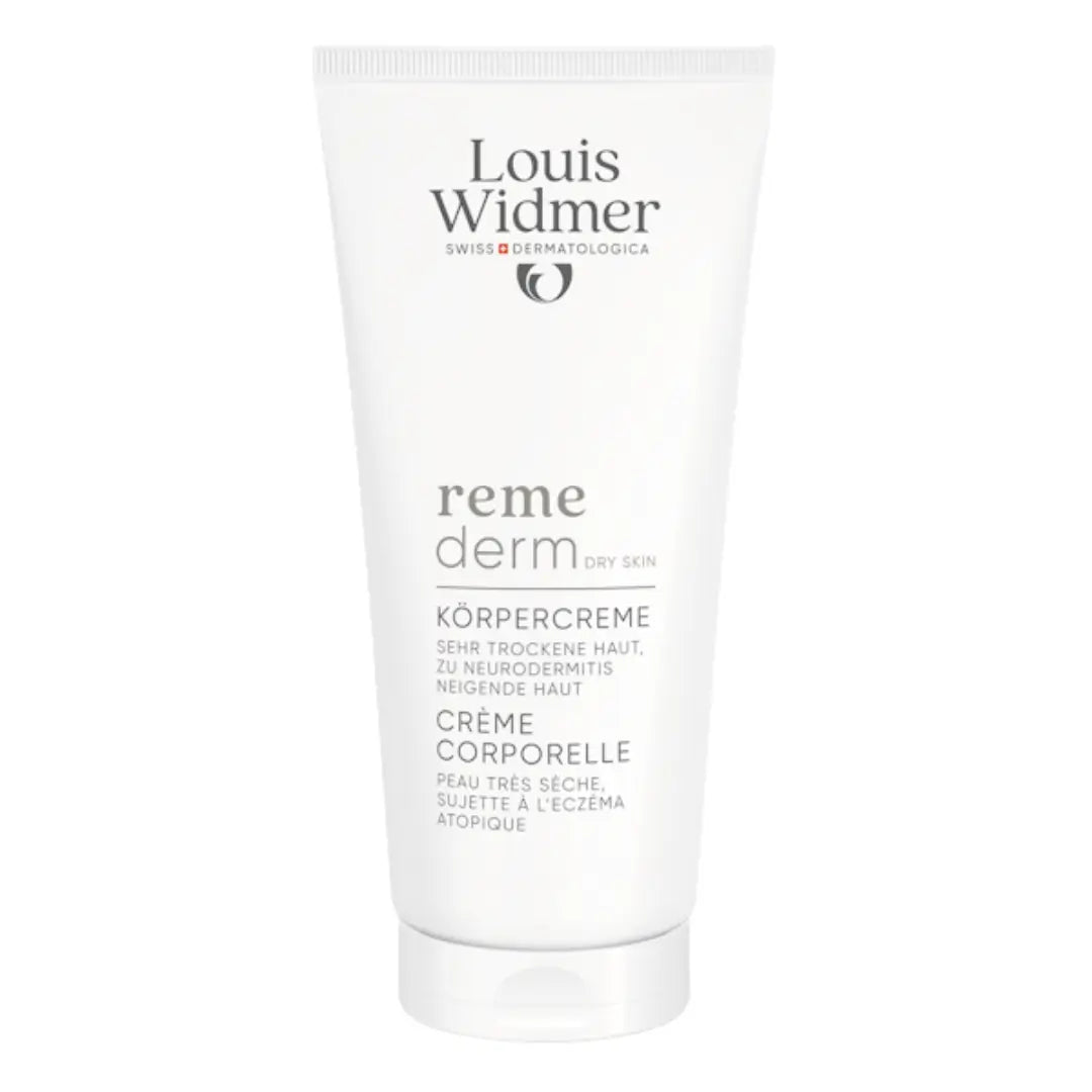 Louis Widmer Remederm body cream on a white background