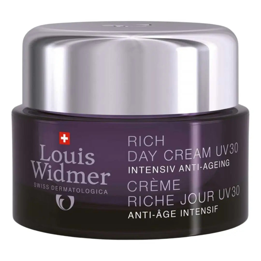 Jar of Louis Widmer Rich Day Cream UV30 Intensive Anti-Ageing without perfume