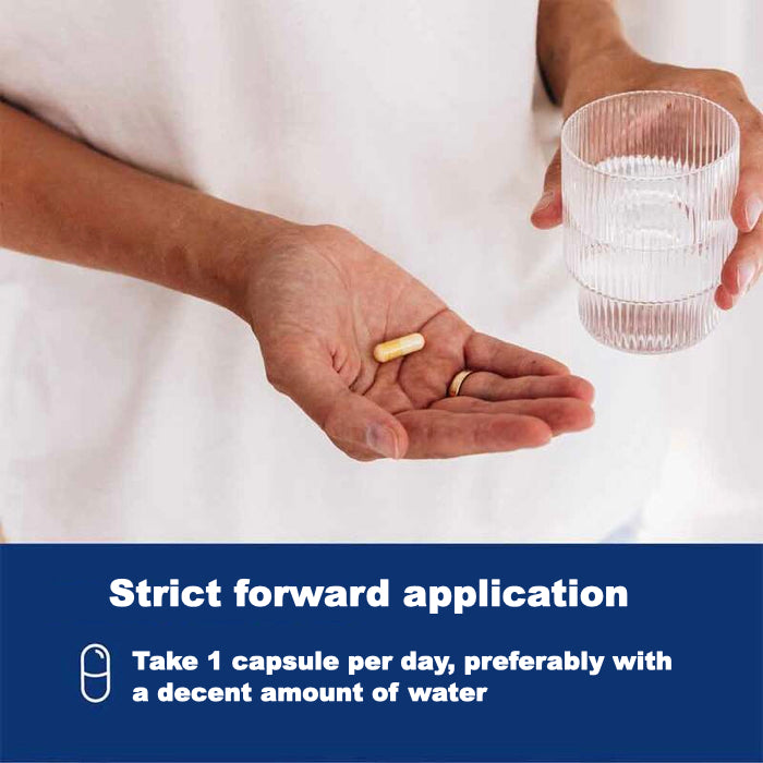 Strict forward application: take 1 capsule per day with water