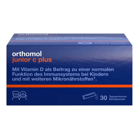 Orthomol Junior Vitamin C Plus Raspberry Lime - Direct Granules is an immune system supplement for children