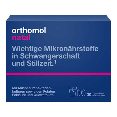 <tc>Orthomol</tc> حبيبات ناتال &  كبسولات لدعم صحة الأم لمدة 30 يومًا