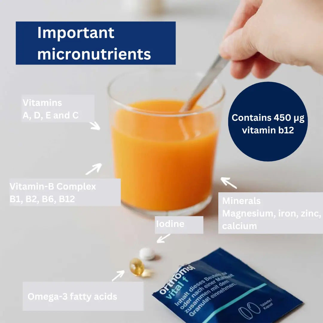 <tc>Orthomol</tc> مكمل فيتال إف بنكهة الجريب فروت لتعزيز حيوية المرأة لمدة 30 يومًا