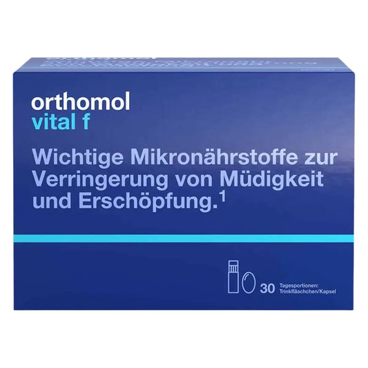 Orthomol Vital F Vials/Capsules - important micronutrients to reduce tiredness and fatigue for women