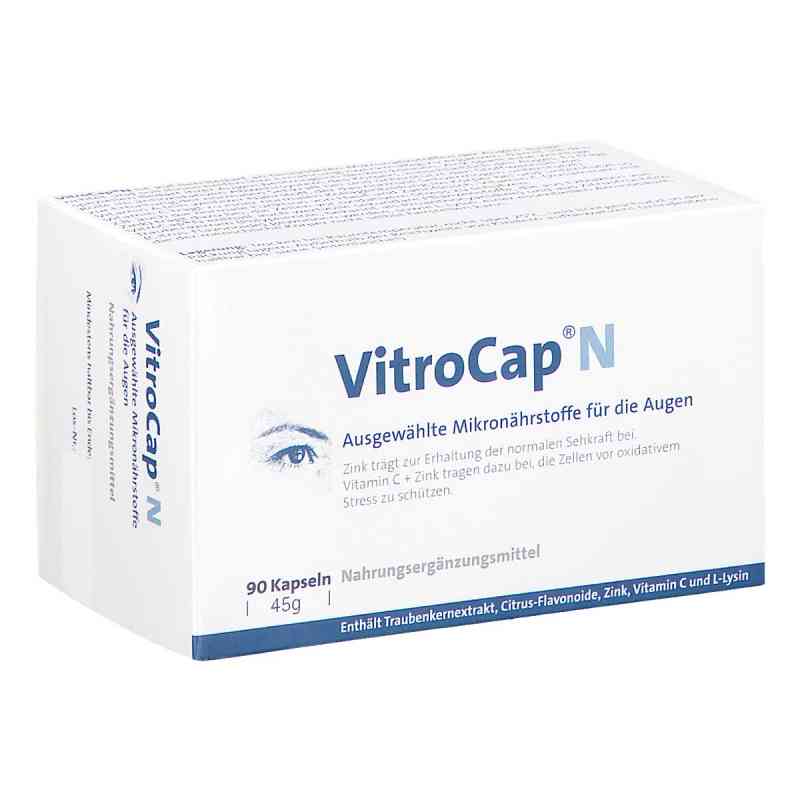 VitroCap N eye nutrition supplement box containing 90 capsules, 45g, shown on a plain white background.