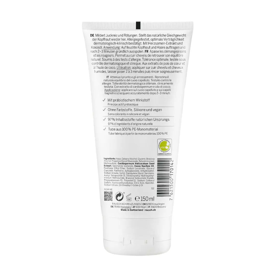 Back label of a hypoalergenic hair conditioner, showing the product description