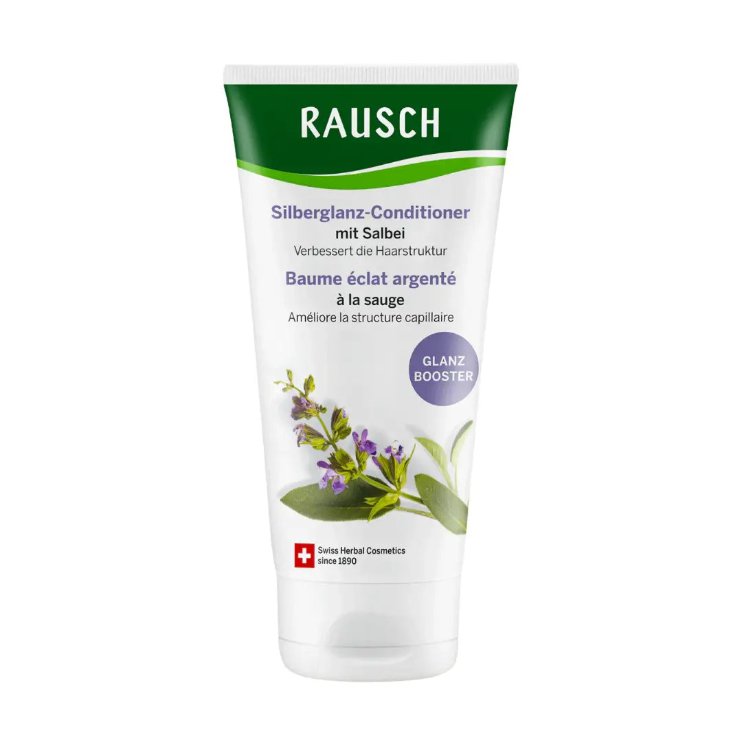 Rausch hair care product tube with green and white design on a white background