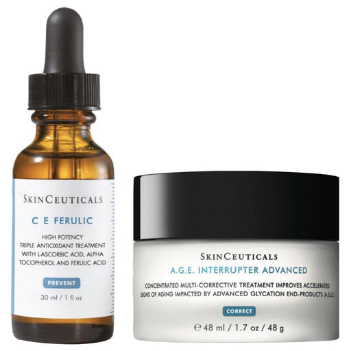 SkinCeuticals Anti-Wrinkle Set: C E Ferulic Serum 30 ml + A.G.E. Interrupter Advanced 48 ml - Powerful Duo for Youthful Skin.