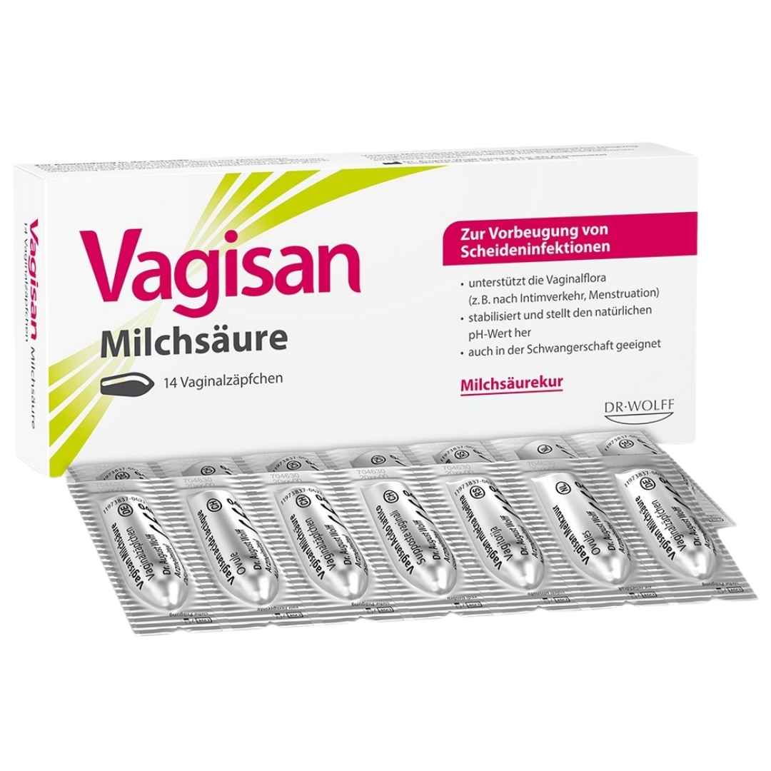 Vagisan Lactic Acid Suppository for Intimate Flora Support 7 pcs