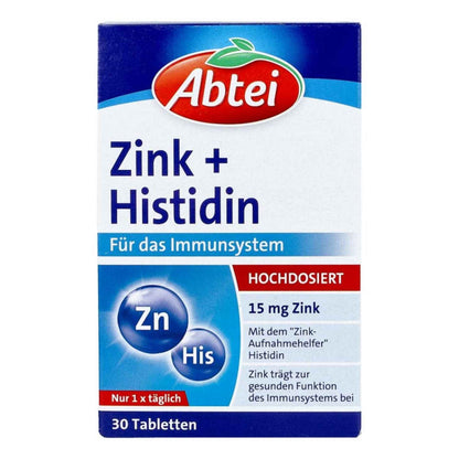 Abtei Zinc+Histidine Tablets titanium dioxide free - 2025 new package