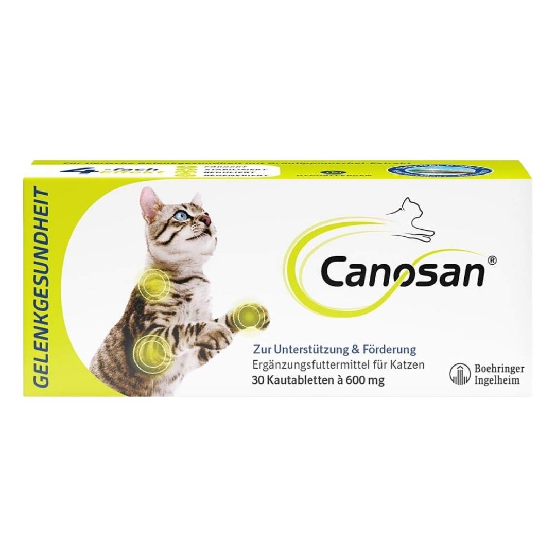 Canosan Cat is a supplementary feed in tablet form that supports the body with important building blocks for joint metabolism. 