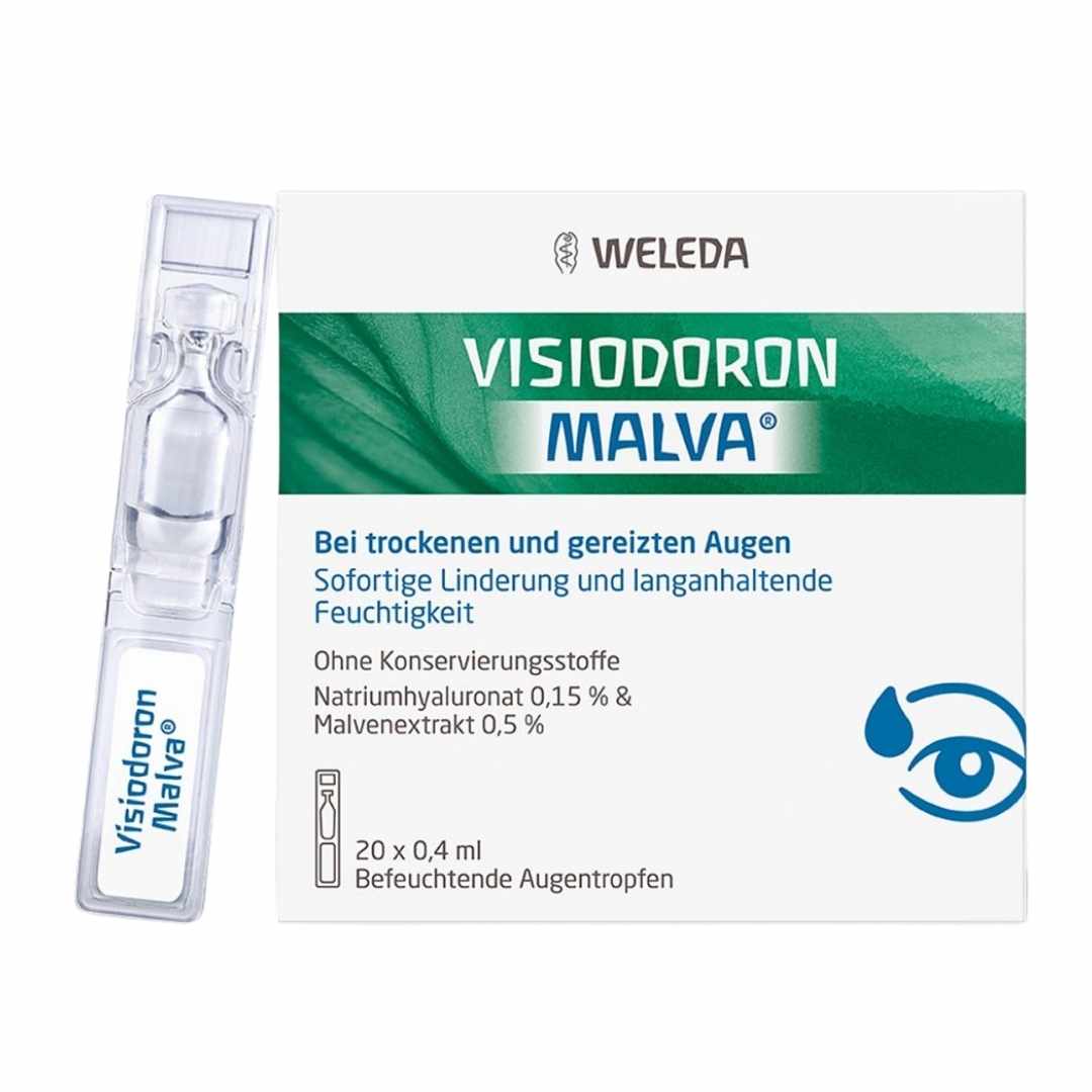 Weleda Visiodoron Malva eye drops is a sterile eye drops solution in dry and irritated eyes. The Weleda specific combination of biological mallow. Buy at VicNic.com