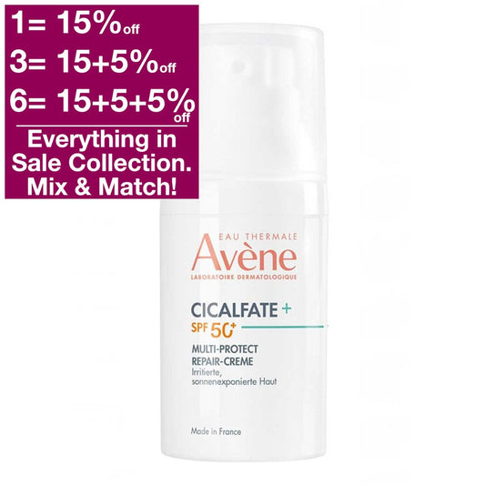 Avene Cicalfate+ Multi-Protect Repair Cream SPF 50+ is desgined for irritated skin that exposed to the sun. Buy at VicNic.com