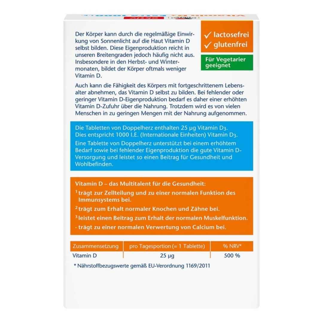 Doppelherz Active Vitamin D 1000 IU Extra 45 tablets