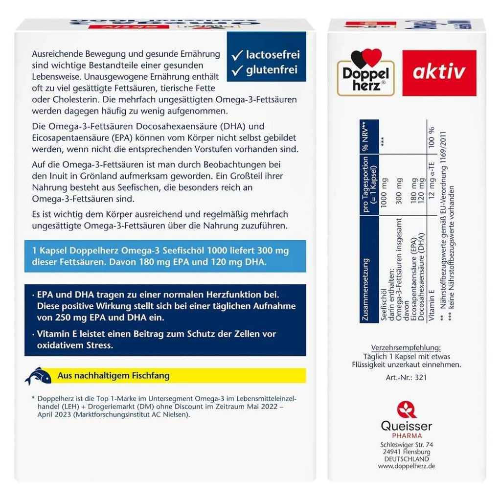 Doppelherz Omega-3 Oil de pește de mare 1000 80 CAP