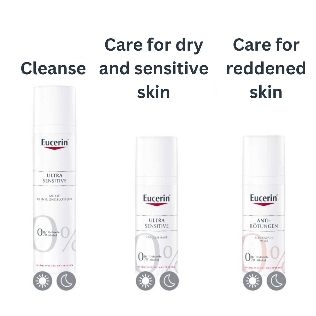 Skin care routine with Eucerin Ultra Sensitive range