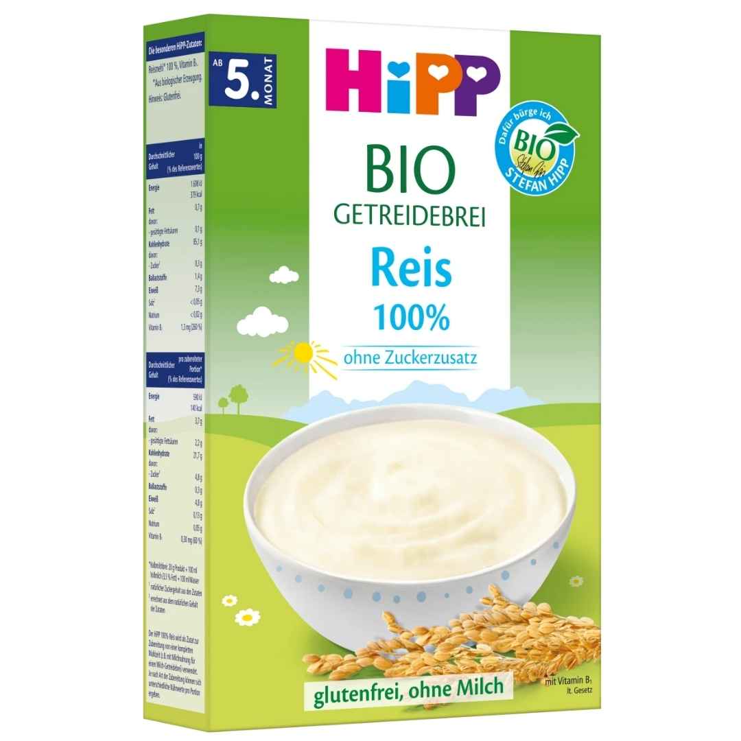 Hipp Organic Porridge 100% Rice (4+ months) 1 box