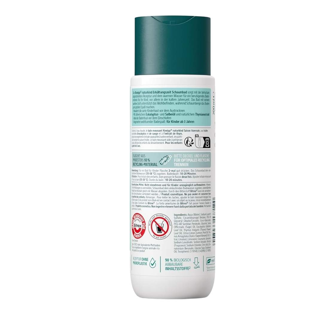 Kneipp Naturekind Bubble Bath per la stagione fredda 200 ml