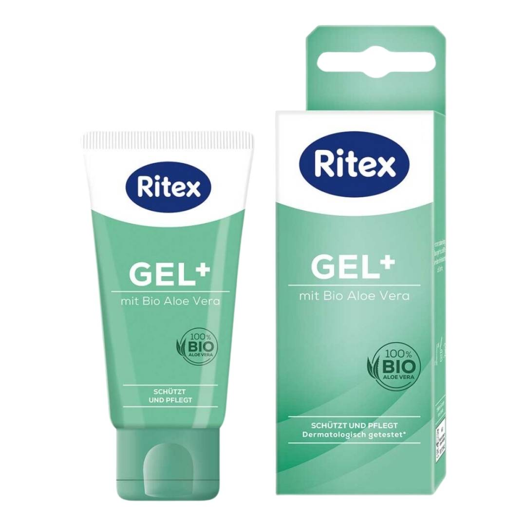 Ritex GEL + Lubricating Massage Gel with organic aloe vera in the intimate area. It gives the skin additional moisture and care.