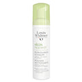 A pump bottle of Louis Widmer SkinAppeal Cleansing Foam, non-scented, 150 ml, with product information in German and English.