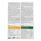 Back of the Rausch package showing the product description: The unique and balanced combination of an oil capsule and a herbal capsule contains valuable nutrients for beautiful skin, hair and nails as well as the entire metabolism.