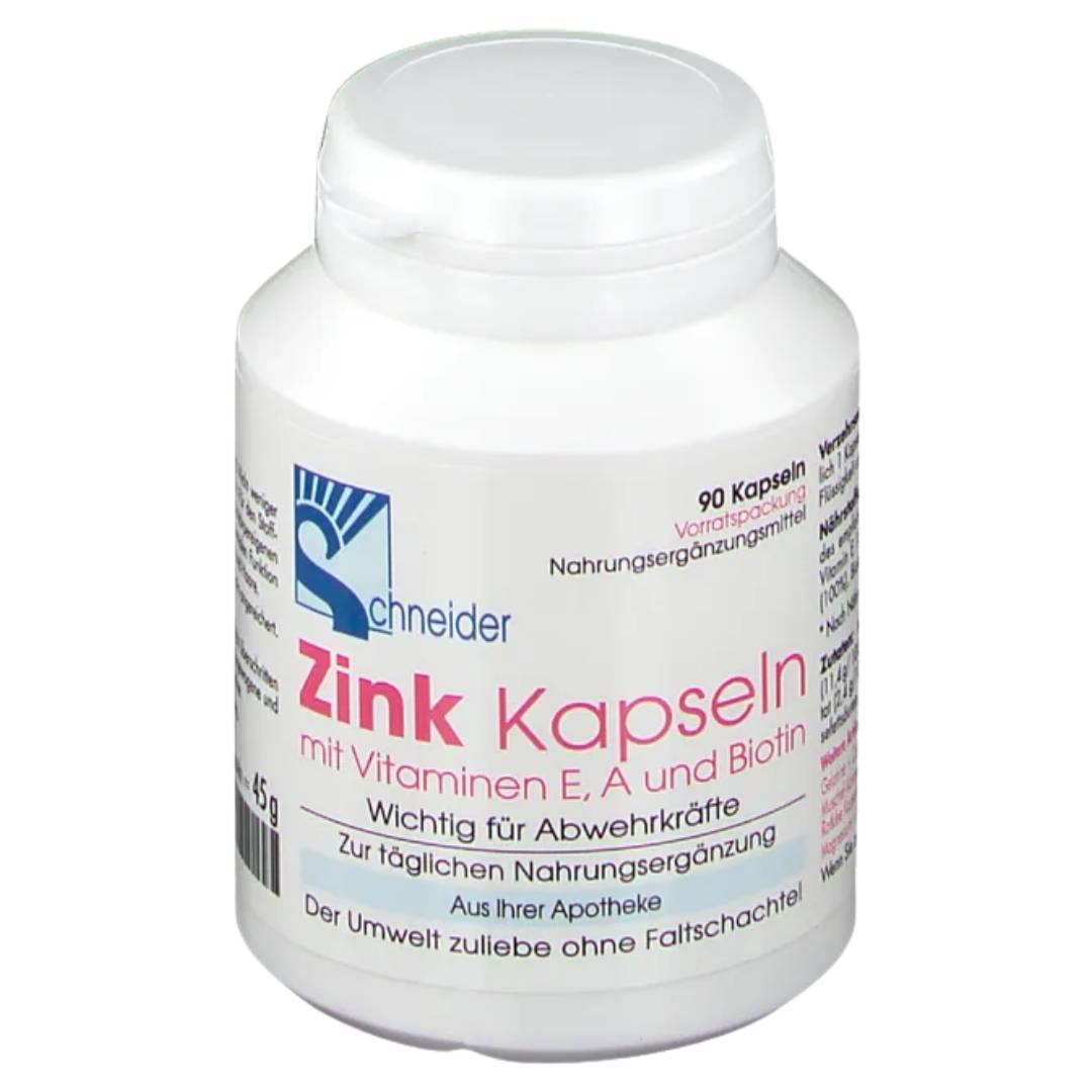 Schneider Zinc Capsules with Vitamins E, A and Biotin 90 pcs