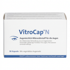 VitroCap N eye supplement box containing 90 capsules, featuring a white box with blue text and branding on a clean white background.
