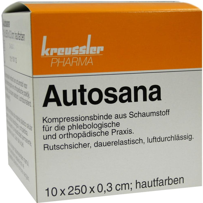Autosana Compression Bandage 10 cm x 2.5 mx 0.3 cm - skin-colored