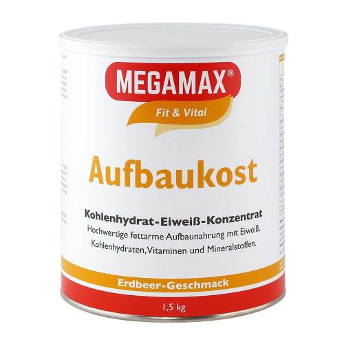 Megamax Fit & Vital Diet Carbohydrat -proteinpulver - Straberry 1,5 kg