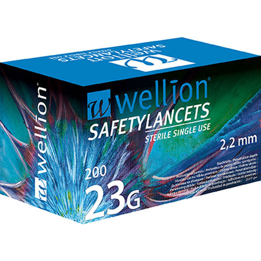 Wellion Safety Lancets 23G til engangsbrug 200 pc'er
