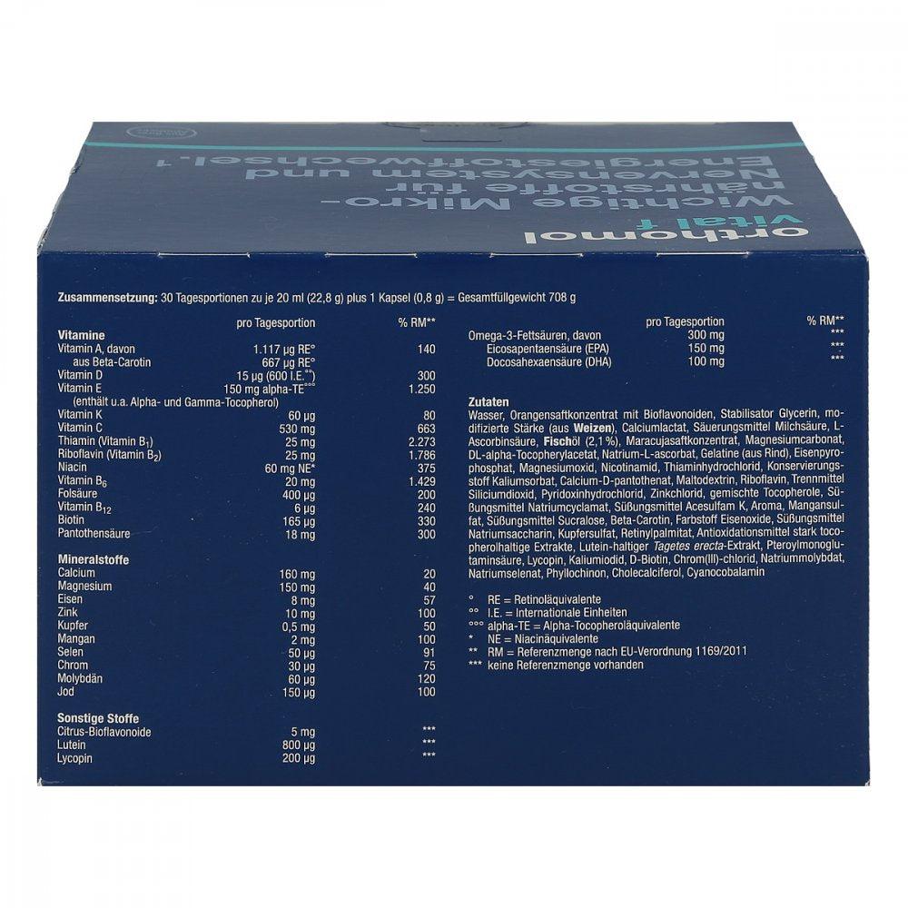 Nutritional information on the back of the package