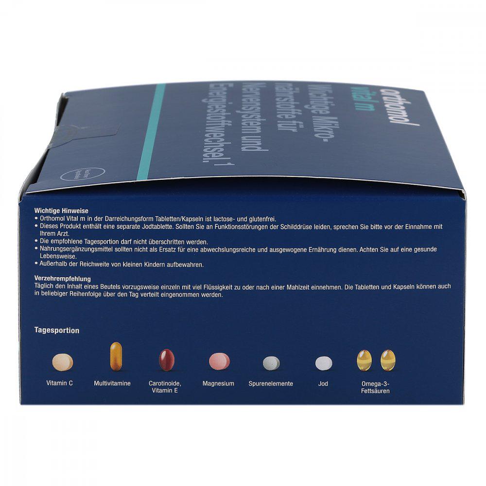Side of the package, showing the consumption recommendation one sachet per day