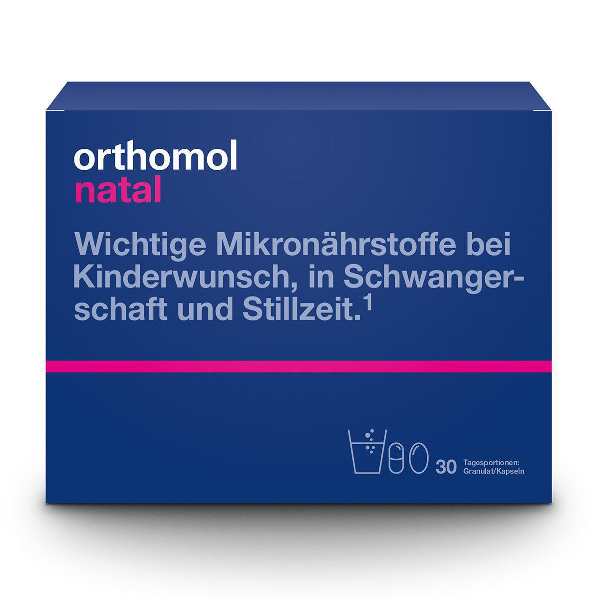 Previous package design of Orthomol Natal Granules & Cap for 30 days