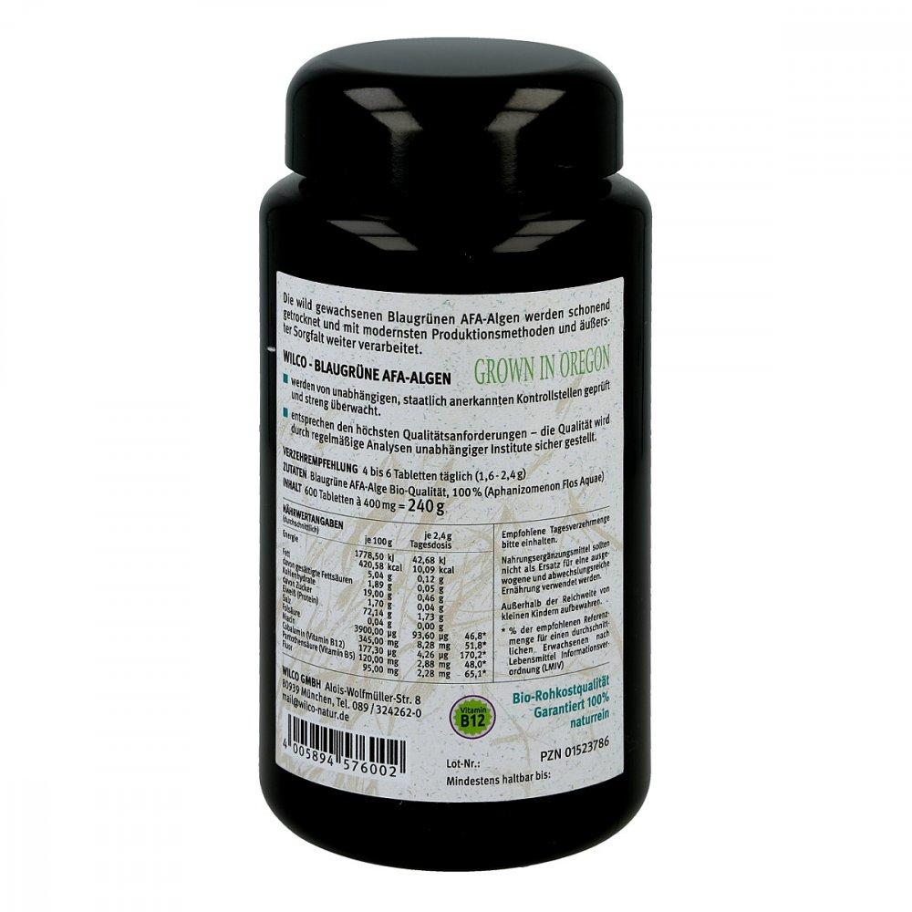 Afa Alge 400 mg Tablets Blue Green 600 pcs- back