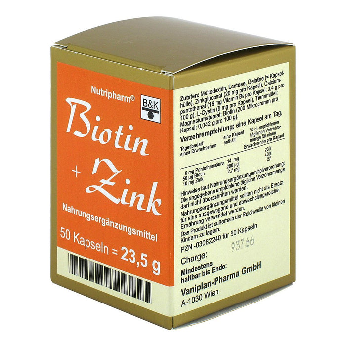 Biotin + Zinc Capsules 50 capsules