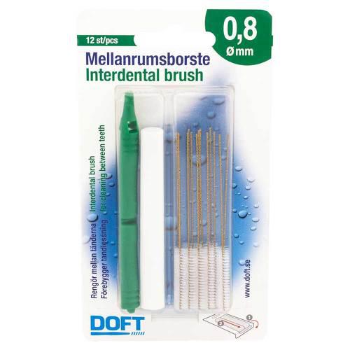 Doft Interdental brush 0.8 mm with Interchangeable Handle 12 pcs