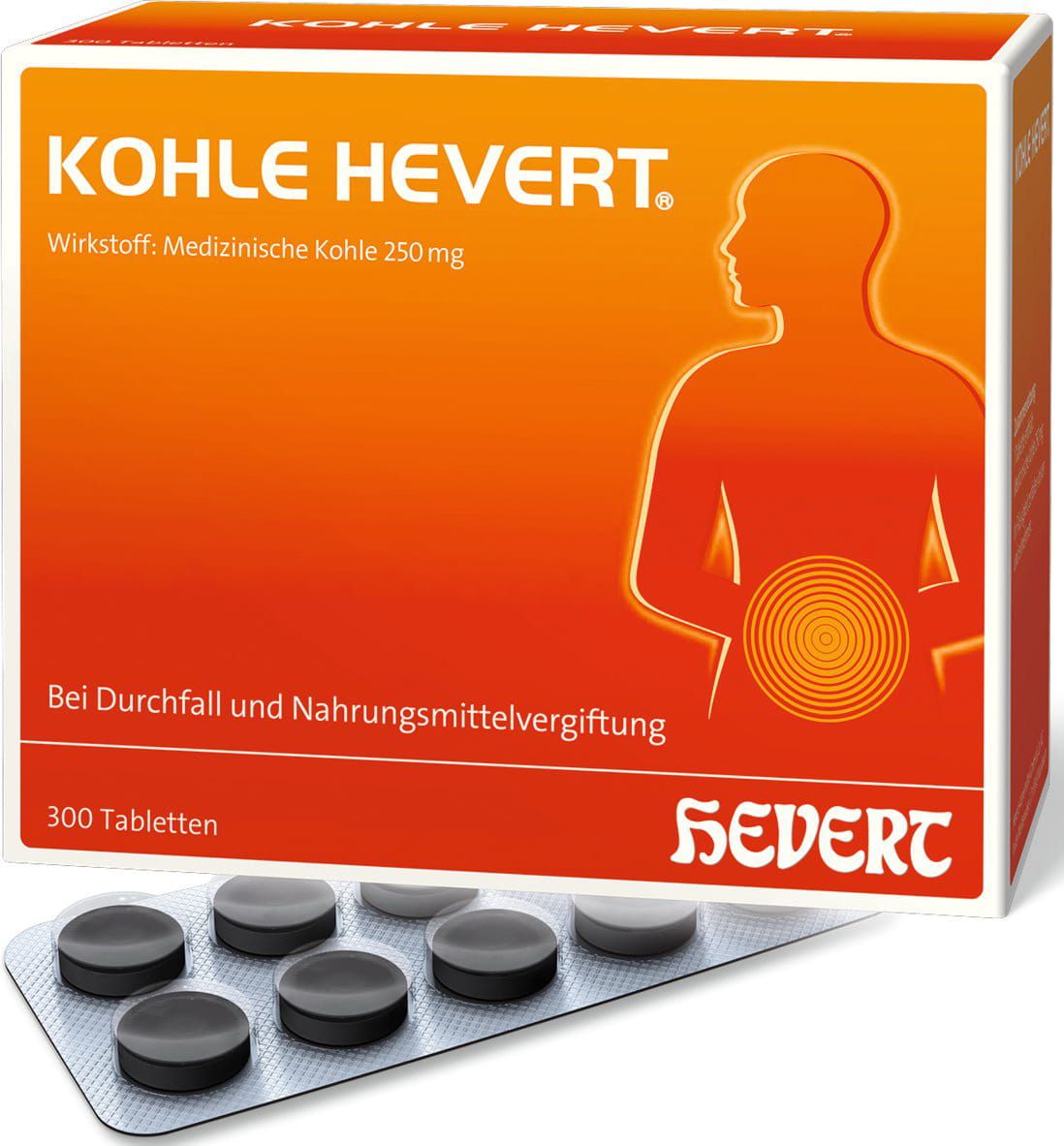 Tablete de cărbune medical 300 PC -uri