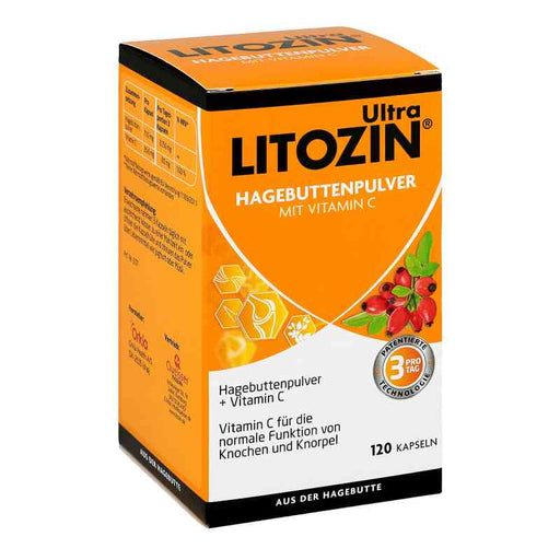 Litozin Ultra Rosehip Powder + Vitamin C Capsules 120 pcs