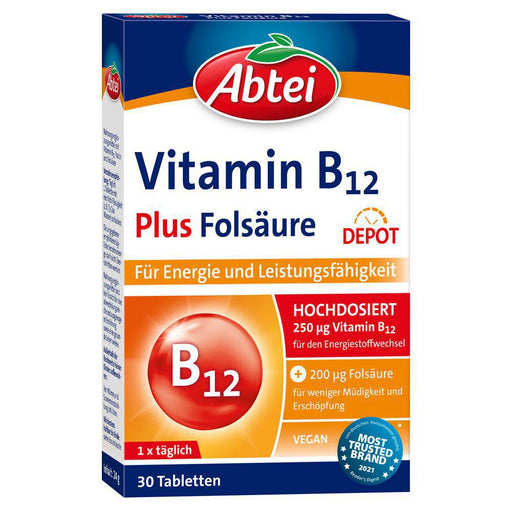 Abtei Vitamin B12 + Folic Acid Tablets 30 tab