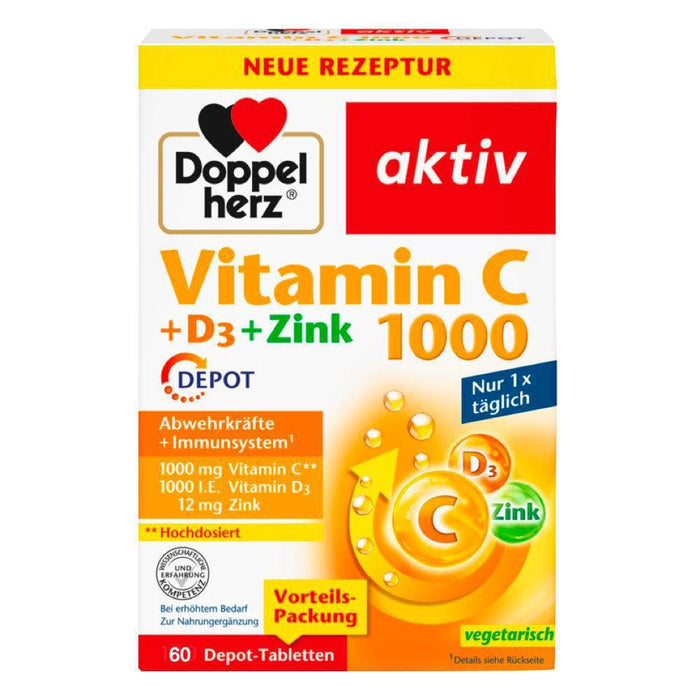 Doppelherz Vitamin C 1000 + D3 + Zinc DEPOT 60 pcs