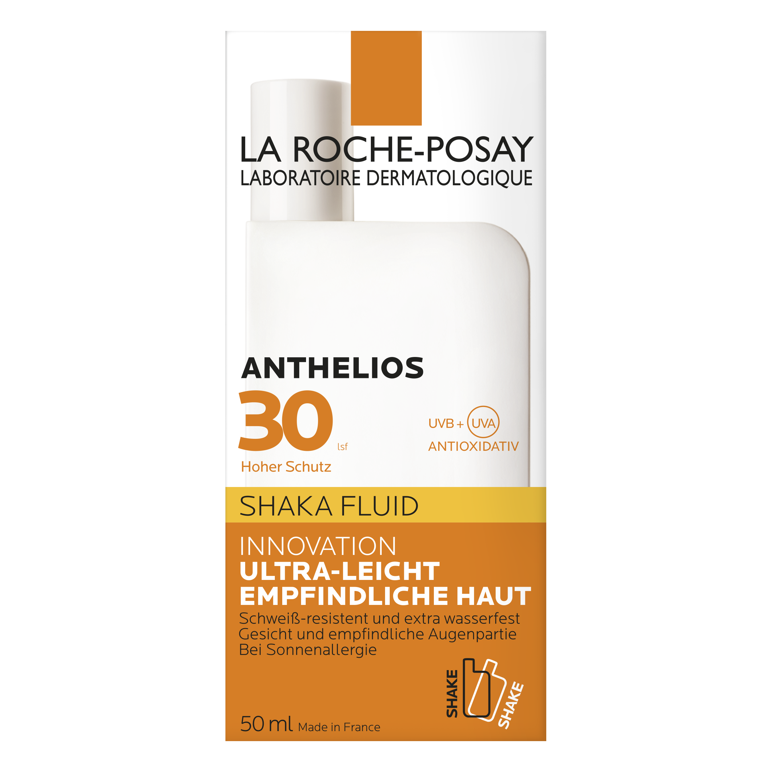 La Roche -Posay Anthelios Shaka Fluid SPF 30-明るいテクスチャー