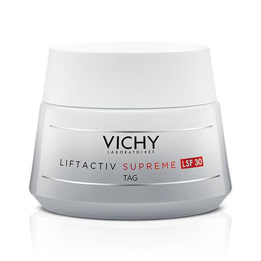 Vichy Liftactiv Supreme UV SPF 30 Cream contains hyaluronic acid for a long lasting skin lifting effect.