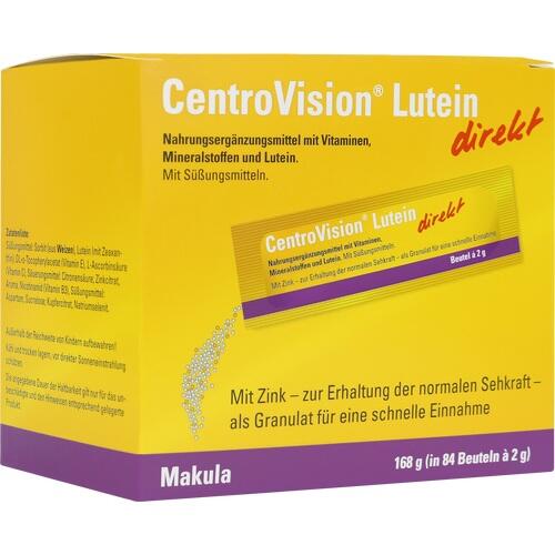 CentroVision Lutein Direct Granulate is dietary supplement with zinc to maintain normal vision. As a granulate for easier intake without water, for example for swallowing difficulties.