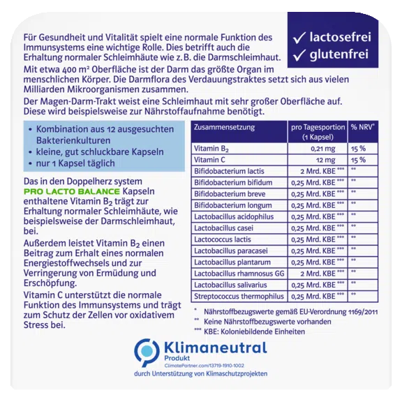 Doppelherz System Pro Lacto Balance Capsules back - VicNic.com
