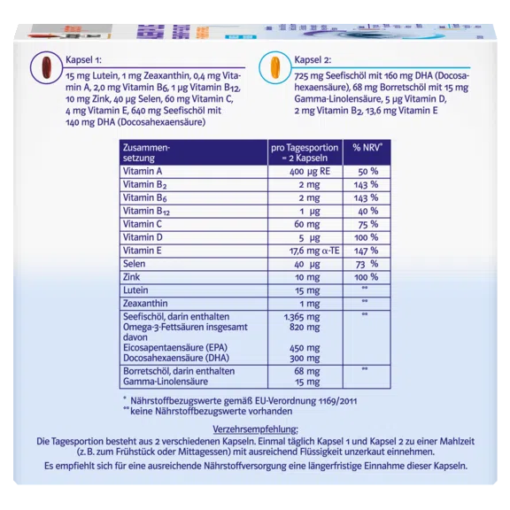 Doppelherz System Eye Plus - Vision & Protection Capsules back